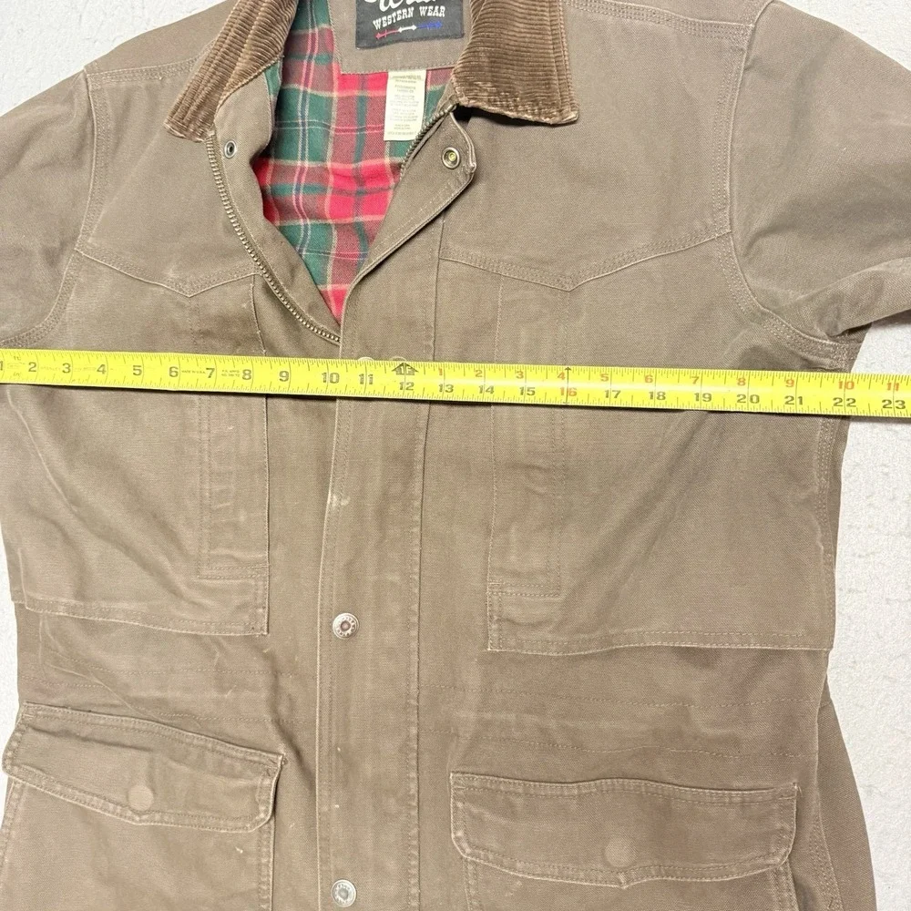 Vtg Walls Men's Medium Brown Field Barn Chore Coat Canvas Lined Corduroy Collar - Picture 9 of 15
